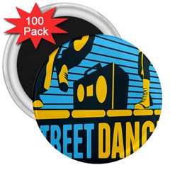 Street Dance R&b Music 3  Magnets (100 Pack) by Mariart