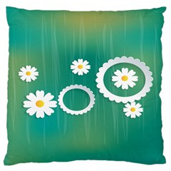 Sunflower Sakura Flower Floral Circle Green Large Cushion Case (one Side) by Mariart