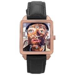 Shitfaced Rose Gold Leather Watch  by RakeClag