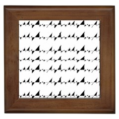 Black And White Wavy Stripes Pattern Framed Tiles by dflcprints