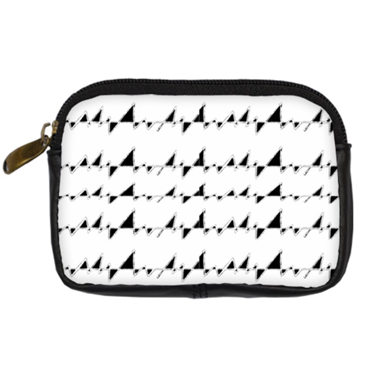 Black And White Wavy Stripes Pattern Digital Camera Cases