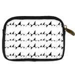 Black And White Wavy Stripes Pattern Digital Camera Cases Back