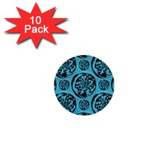 Turquoise Pattern 1  Mini Buttons (10 Pack)  by linceazul