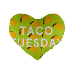 Bread Taco Tuesday Standard 16  Premium Heart Shape Cushions by Mariart