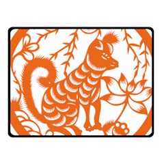 Chinese Zodiac Dog Star Orange Fleece Blanket (small) by Mariart