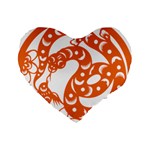 Chinese Zodiac Horoscope Snake Star Orange Standard 16  Premium Heart Shape Cushions Front