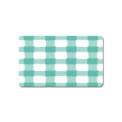 Plaid Blue Green White Line Magnet (name Card) by Mariart