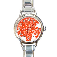 Red Spot Paint White Round Italian Charm Watch by Mariart