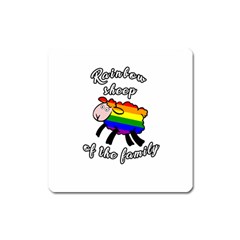 Rainbow Sheep Square Magnet by Valentinaart