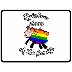 Rainbow Sheep Fleece Blanket (large)  by Valentinaart