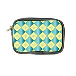 Yellow Blue Diamond Chevron Wave Coin Purse Front