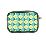 Yellow Blue Diamond Chevron Wave Coin Purse Back