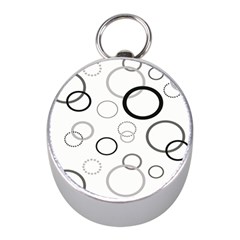 Circle Round Black Grey Mini Silver Compasses by Mariart