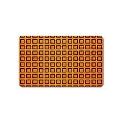 Halloween Squares Plaid Orange Magnet (name Card) by Mariart