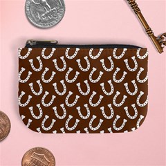 Horse Shoes Iron White Brown Mini Coin Purses by Mariart