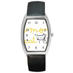 Lemon Animals Cat Orange Barrel Style Metal Watch by Mariart