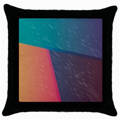 Modern Minimalist Abstract Colorful Vintage Adobe Illustrator Blue Red Orange Pink Purple Rainbow Throw Pillow Case (black) by Mariart