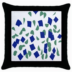 Scatter Geometric Brush Blue Gray Throw Pillow Case (black) by Mariart