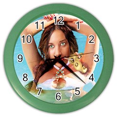 Woman In Pool Color Wall Clocks by RakeClag