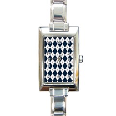 Plaid Pattern Rectangle Italian Charm Watch by Valentinaart