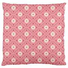 Sunflower Star White Pink Chevron Wave Polka Large Cushion Case (one Side) by Mariart