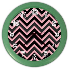 Zigzag Pattern Color Wall Clocks by Valentinaart