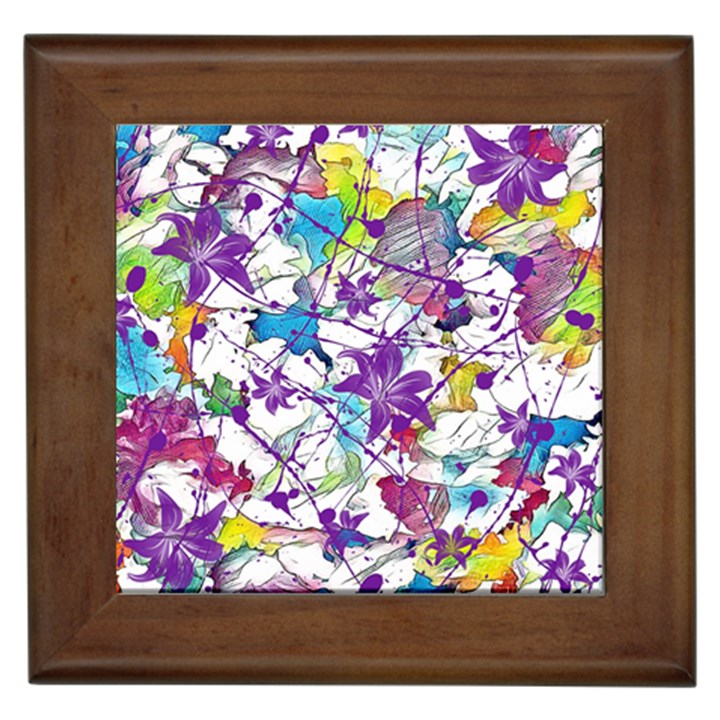 Lilac Lillys Framed Tiles