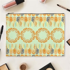 Ethnic Orange Pattern Cosmetic Bag (xl) by linceazul