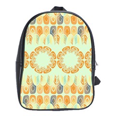 Ethnic Orange Pattern School Bags (xl)  by linceazul