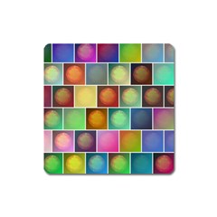 Multicolored Suns Square Magnet by linceazul