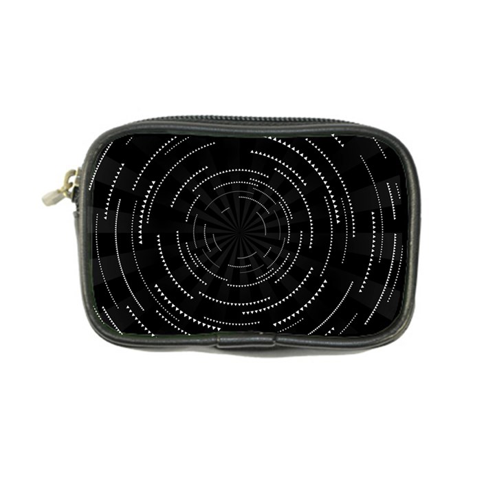 Abstract Black White Geometric Arcs Triangles Wicker Structural Texture Hole Circle Coin Purse