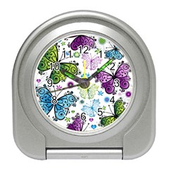 Butterfly Animals Fly Purple Green Blue Polkadot Flower Floral Star Travel Alarm Clocks by Mariart