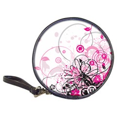 Wreaths Frame Flower Floral Pink Black Classic 20-cd Wallets by Mariart