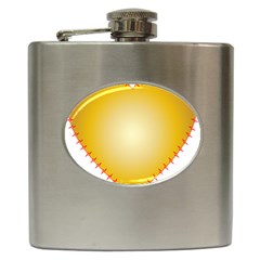 Heart Rhythm Gold Red Hip Flask (6 Oz) by Mariart