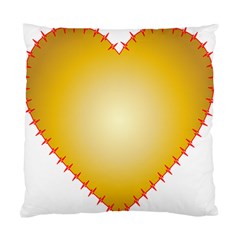 Heart Rhythm Gold Red Standard Cushion Case (one Side) by Mariart