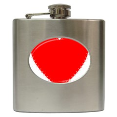 Heart Rhythm Inner Red Hip Flask (6 Oz) by Mariart