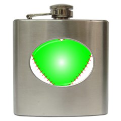 Heart Rhythm Inner Green Red Hip Flask (6 Oz) by Mariart