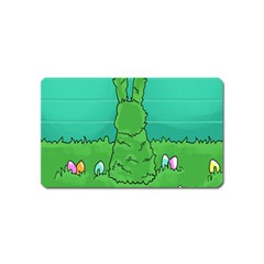 Rabbit Easter Green Blue Egg Magnet (name Card) by Mariart