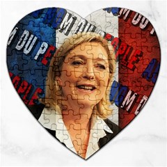 Marine Le Pen Jigsaw Puzzle (heart) by Valentinaart