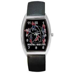 Basketball Never Stops Barrel Style Metal Watch by Valentinaart