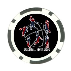 Basketball Never Stops Poker Chip Card Guard by Valentinaart