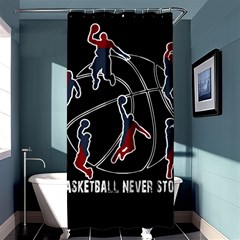 Basketball Never Stops Shower Curtain 36  X 72  (stall)  by Valentinaart