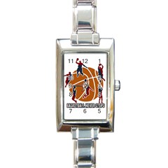 Basketball Never Stops Rectangle Italian Charm Watch by Valentinaart