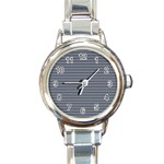 Decorative lines pattern Round Italian Charm Watch Front