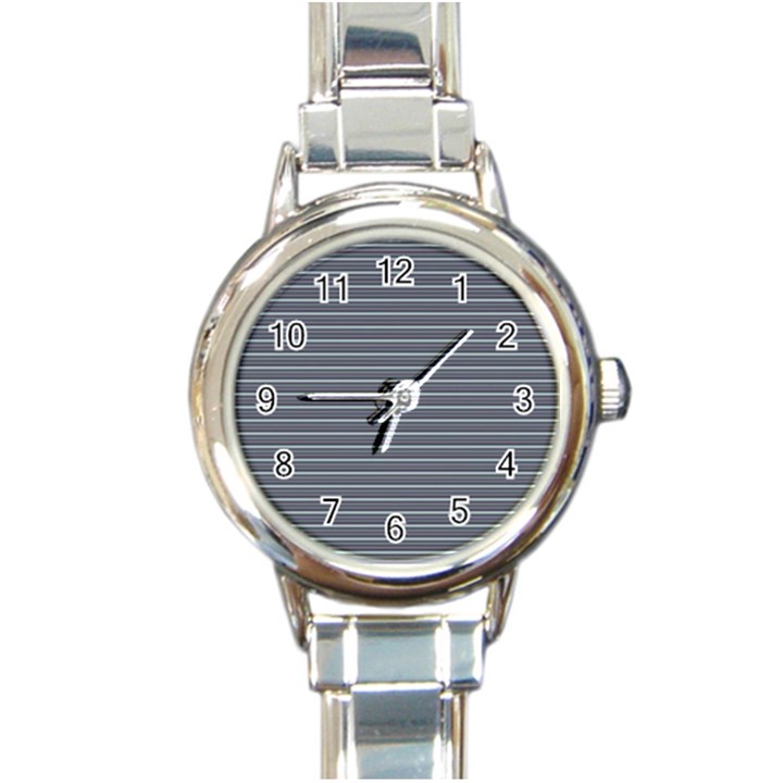 Decorative lines pattern Round Italian Charm Watch