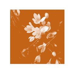 Autumn Crocus Orange Small Satin Scarf (square) by DeneWestUK