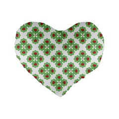 Floral Collage Pattern Standard 16  Premium Heart Shape Cushions by dflcprints