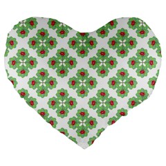 Floral Collage Pattern Large 19  Premium Flano Heart Shape Cushions by dflcprints