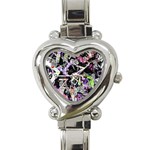 Chaos With Letters Black Multicolored Heart Italian Charm Watch Front