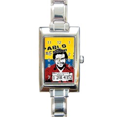 Pablo Escobar Rectangle Italian Charm Watch by Valentinaart